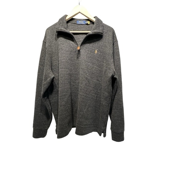 Polo Ralph Lauren Pullover Mens XL Dark Gray Estate Rib Half Zip‎ Sweater Casual - Picture 7 of 13